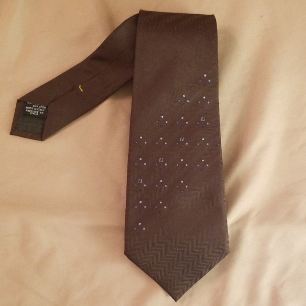 Fendi silk tie - brown